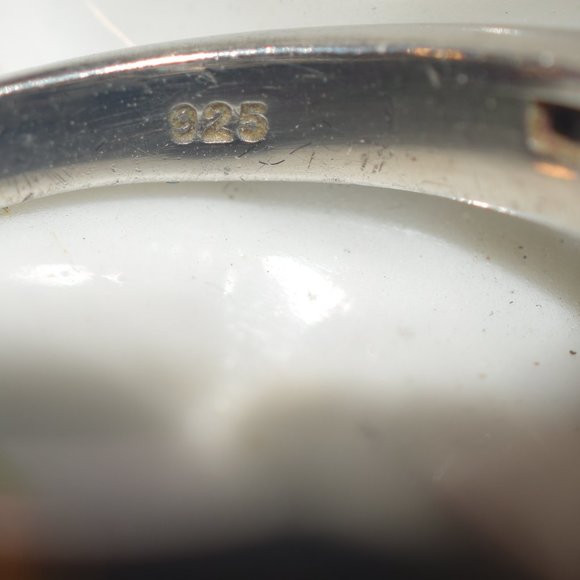 Sterling Silver Chuck Clemency Large 3 Stoned Genuine Black Spinel Ring - Picture 10 of 12